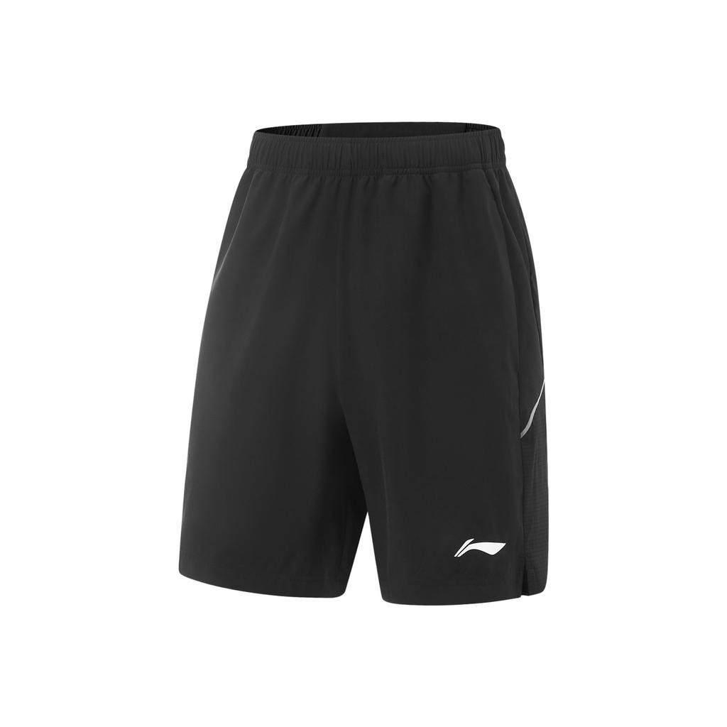 Li-Ning Comfortable Casual Simple Versatile Quick-Dry Lace-Up Five-Point Sports Shorts Men shorts Black AKSV089-1