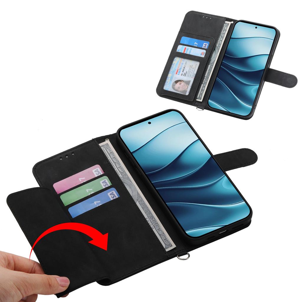 For Xiaomi Redmi Note 14 5G Case Flower Pattern PU Leather Wallet Phone Cover with Strap