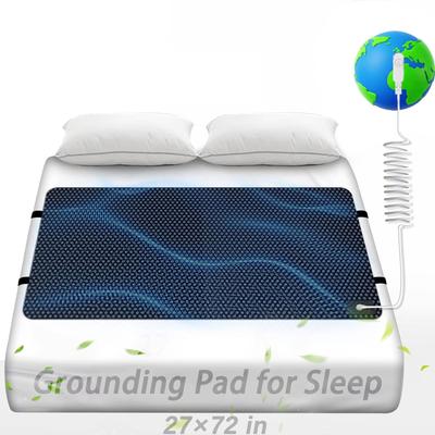 Alfombrilla de conexión a tierra para cama–Almohadilla de conexión a tierra de cuero PU duradero con cable, Mejora la calidad del sueño, Diseño antideslizante, Tamaño grande 27''×72''