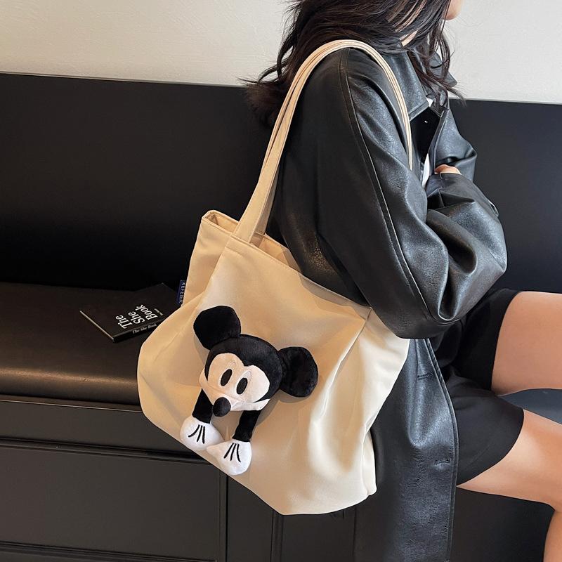Large Capacity Cartoon Cute Shoulder Bag Tote Bag College Student Class Commuter Tote Bag Mommy Bag Summer New Models