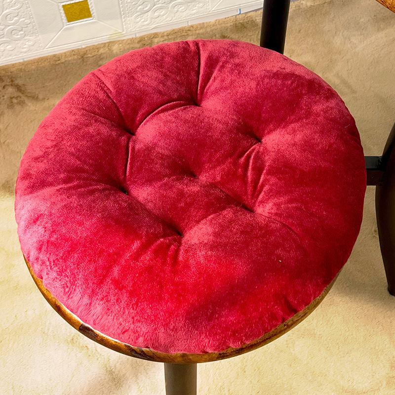 1pcs Solid Color Thickened Soft Plush Student Stool Cushion Circular Meditation Mats Square Living Room Floor Cushions Anti Slip Balcony Pads
