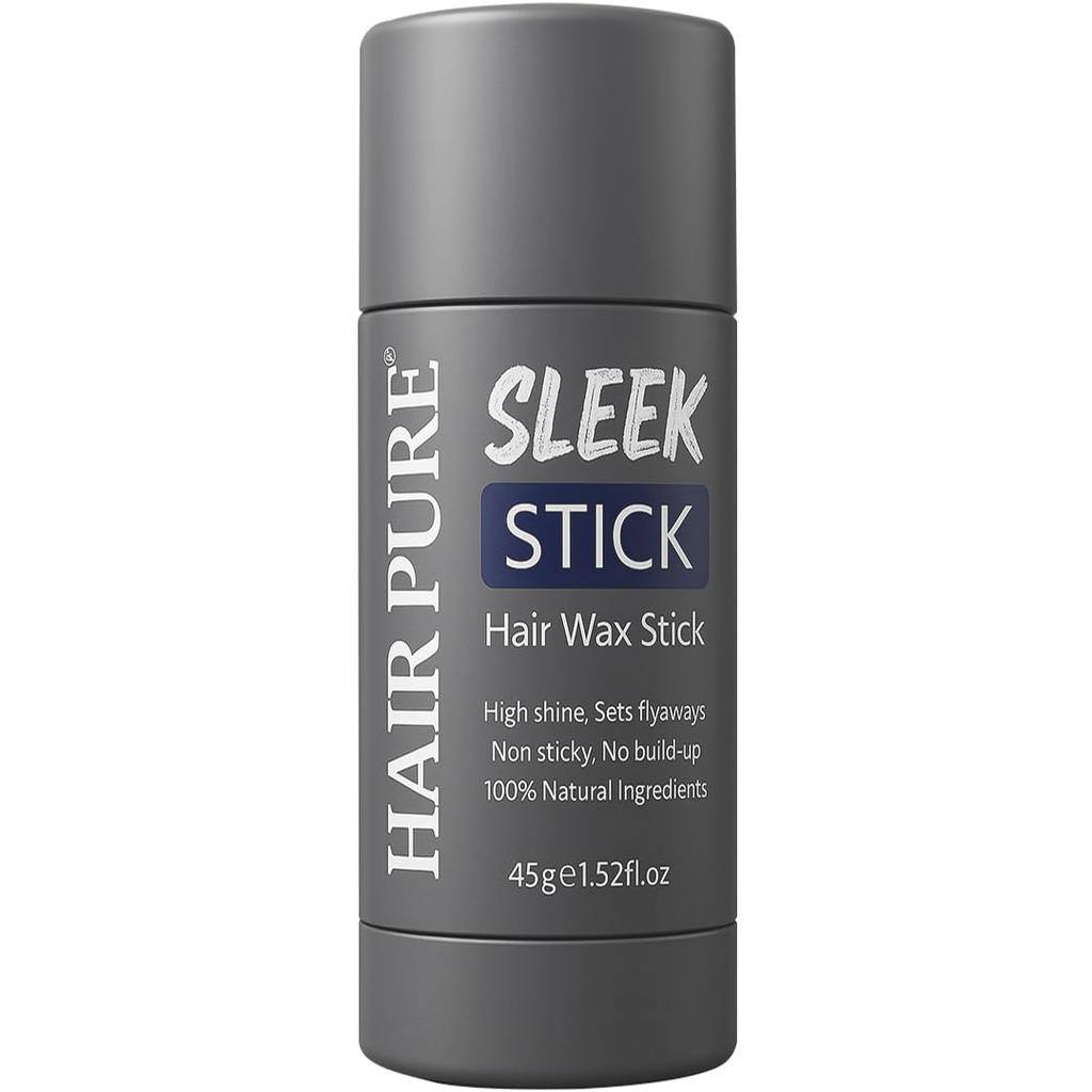 Hair Pure Sleek Stick Haarwachs für Damen und Herren | Styling-Wachs-Stift für krauses Haar, abstehende Härchen, Perücken & Haarbruch | Hochglänzender Haar-Finishing-Stift