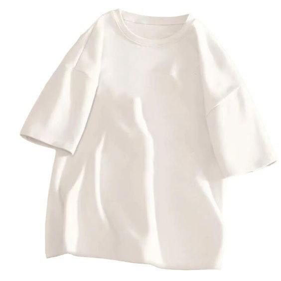 Damen 2024 Sommer Weiß Baumwolle Kurzarm Schlankmachendes Oberteil