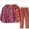 Langsha Elderly Women's Thickened Coral Fleece Pajama Set