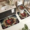 Arsenal F 3Pcs Flannel Toilet Mat Set Bathroom Rug Bath Carpet Non Slip Home Decor Toilet 3 Pcs Bathroom Textile Set