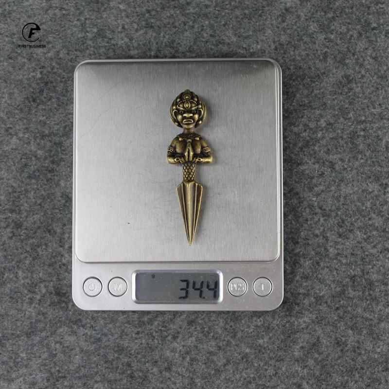 Copper Tea Knife Mahayana God Wealth Tibetan Vajra Pestle Awl Tea Tools Cone Needle Breaking Prying Tea Brick Professional Tool