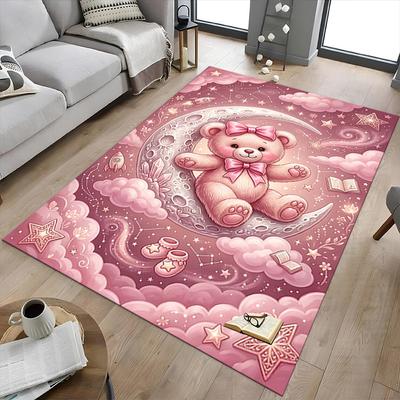 1PC Bear Moon Non-Slip Floor Carpet, Office, Family, Bedroom, Studio - Large Area Rug, Decorative Mat, Longlasting Material-C0405