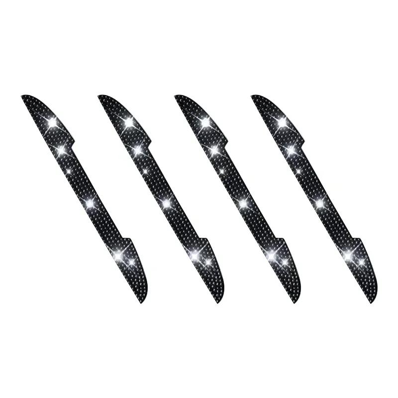 2/4Pcs Car Stickers Car Door Bowl Handle Protection Strip Rhinestone Inlay Rearview Mirror Anti-scratch Decal Auto Accessories