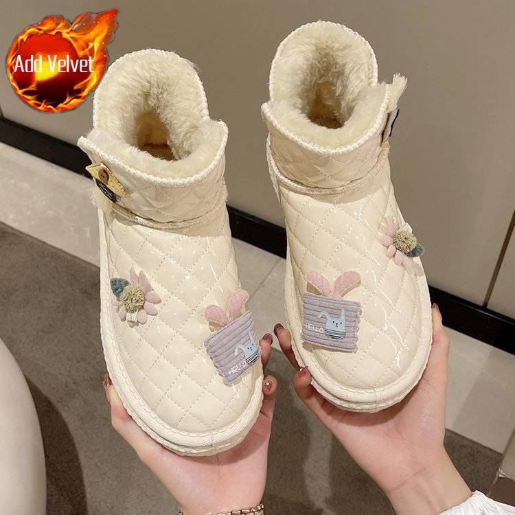 

Fashion Waterproof Plush Woman Shoes Round Toe Snow Boots for Women Winter Padded Booties Trend 2025 Non Slip Designer Luxury Boot Sale 36