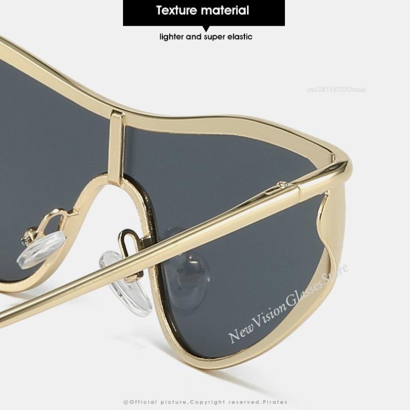 Vintage Cat Eye Sunglasses Women  Luxury Brand  Punk One-Piece Sun Glasses Trendy Shield Eyewear For Ladies Uv400 Shades