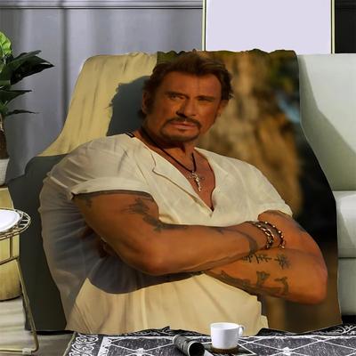 Rock Star Johnny Hallyday Printed Blanket Picnic Blankets Warm Blanket Soft and Comfortable Blanket Home Travel Birthday Gift
