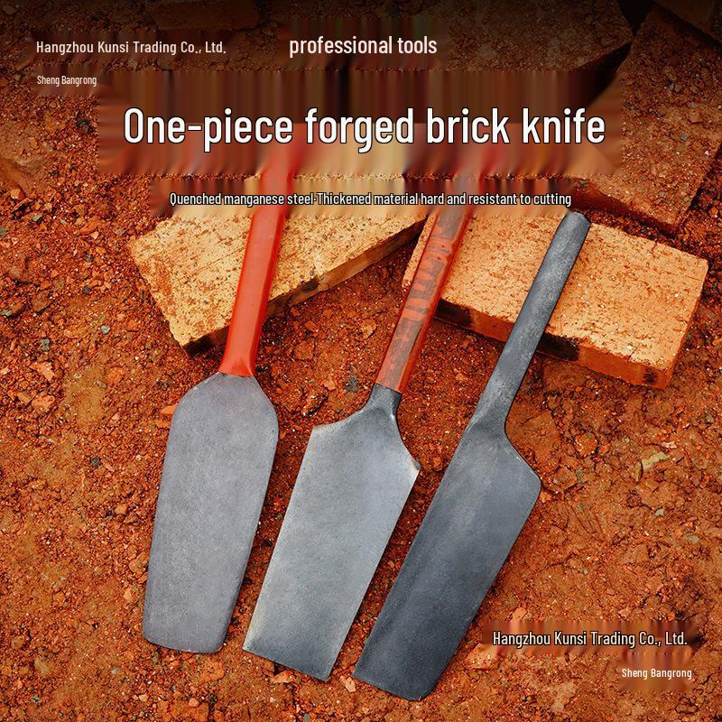 Double-Sided Brick Knife - Manganese Steel Trowel for Plastering, Cutting Bricks, and Wall Laying
