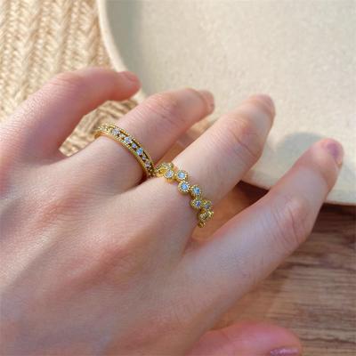 Japanese and Korean Zircon Ring, Personalized Simple Opening Adjustable Ring