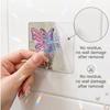 2PCS Waterproof Crystal Glass Butterfly Hooks Decorative Wall Hooks Bathroom Hook  for Living Room