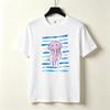Cute Watercolor Jellyfish T Shirt Blue Water Horizontal Stripes Print Soft Cotton Short Sleeve Unisex Unisex Ocean Style Casual Tee