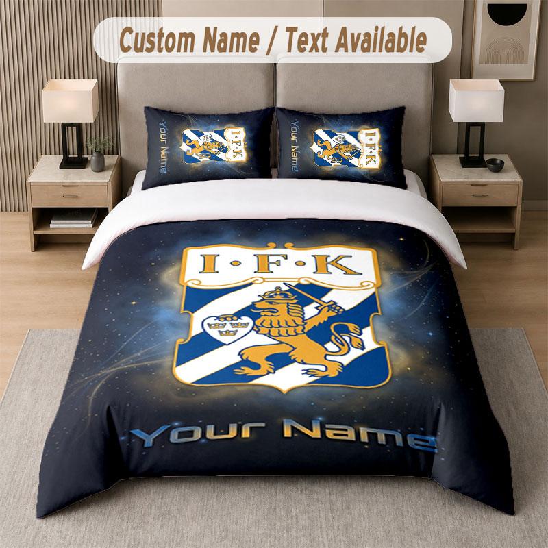 Individuelles Bettwäsche-Set Muster ifk göteborg, Druck Name Text 1 Bettbezug plus 2 Kissenbezüge Heimtextilien