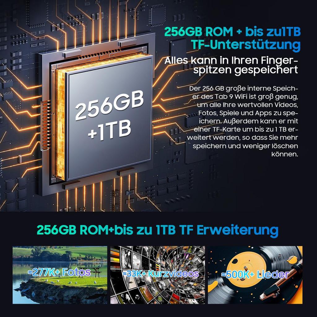 Blackview Tabletă Tab 9 WiFi Android 15 – Ecran Mare 2K FHD+ de 11 inch, 18GB 256GB