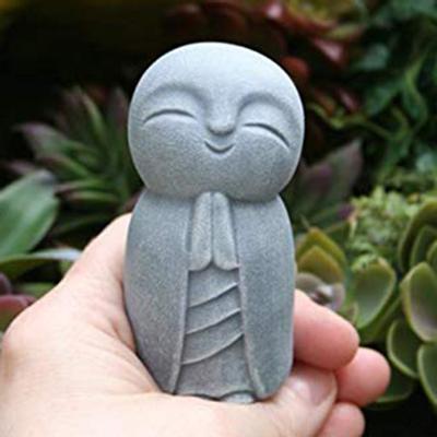 Statue Dekorative Langlebige Harz Grau Kleine Jizo Buddha Skulptur für Außen