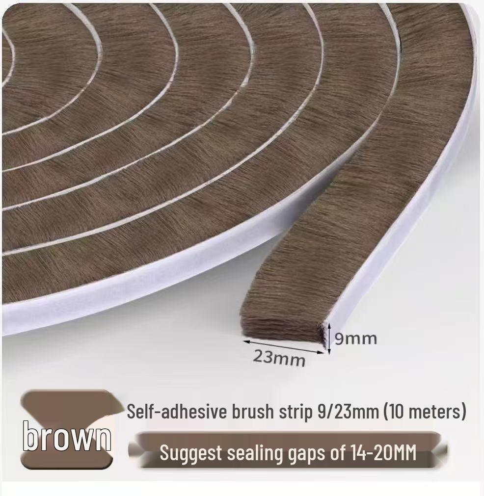 Self-Adhesive Soundproof and Windproof Seal Brush Strip for Sliding Windows and Doors