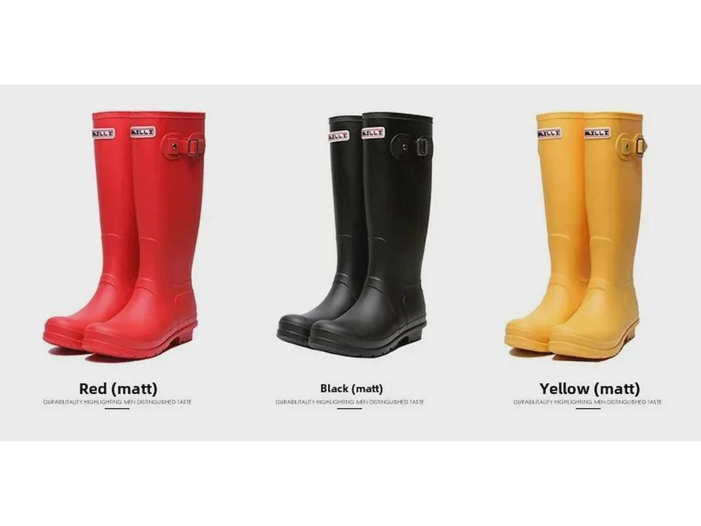 Women's Waterproof Non-Slip Fashion Rain Boots - Spring/Summer Korean Style, Wear-Resistant Solid Color