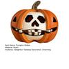 Halloween Pumpkin Statue Spooky Skull Pumpkin Sculpture Resin Tabletop Ornament for Dining Table Living Room Office Shelf Decor