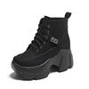 Short boots women's 2025 autumn fashion round head platform lace-up sports style casual shoes wedge heel fashion single shoes