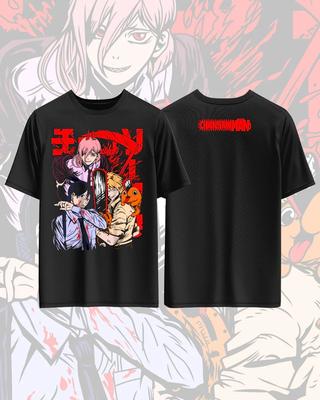 Tricou din Bumbac Pur Imprimat cu Anime Chainsaw Man pentru Bărbați și Femei Modă Casual Supradimensionat Vară Haine Periferice Anime