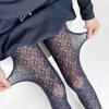 Womens Nylon Sheer Pantyhose Lace Detailing Slimming Pantyhose Solid Color Hollowout Geometric Pattern Stockings Hosiery