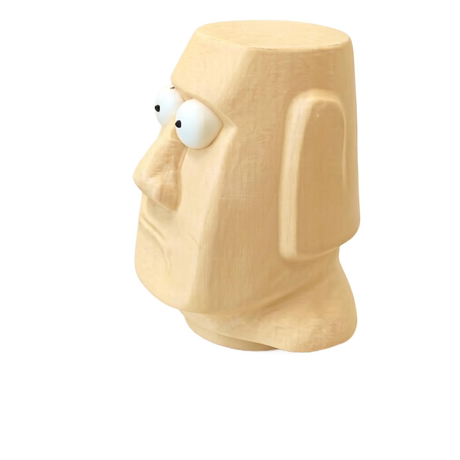 

3D Printed Stress Relief Toy Moai Statue Eye Popping Fidget Sculpture Desktop Decoration Sensory Toy for Focus and Relaxation One Size бежевый