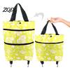 Commuter Shopping Cart for Students Foldable Bag with Wheels, Heavy-Duty Waterproof Oxford Cloth Grocery Cart, Compact Stroller City Living