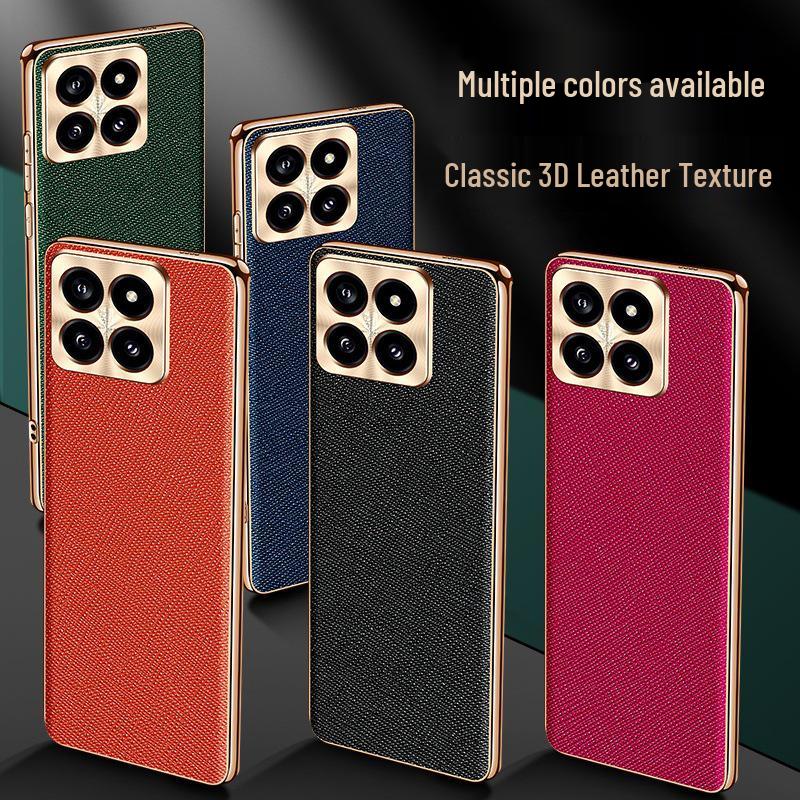 Electroplated Cross Texture Phone Case for Xiaomi 14PRO/13ULTRA/14ULTRA/12 - Light Luxury Design.