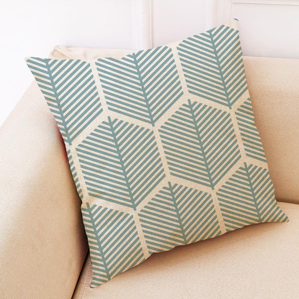 NEW Geometric Deer Cushion Yellow Geometry Decorative Pillows Linen Pillowcase Creative Home Decoration for Sofa Countryside