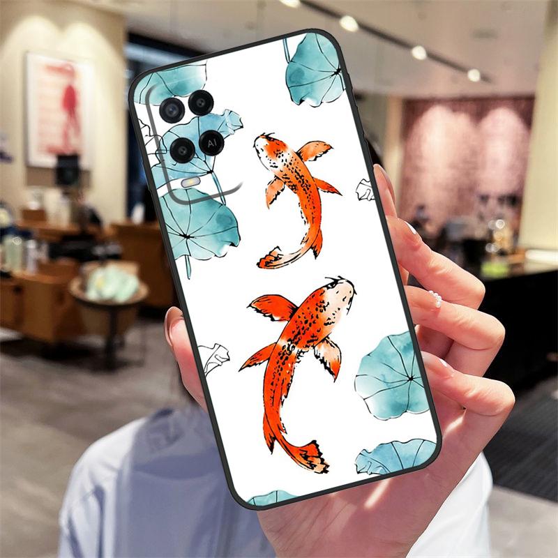 Koi Carp Fish Yin Yang Case For Oppo A40 A60 A80 A18 A38 A58 A78 A98 A16 A76 A96 A15 A17 A77 A74 A94 A54 A57S Cover