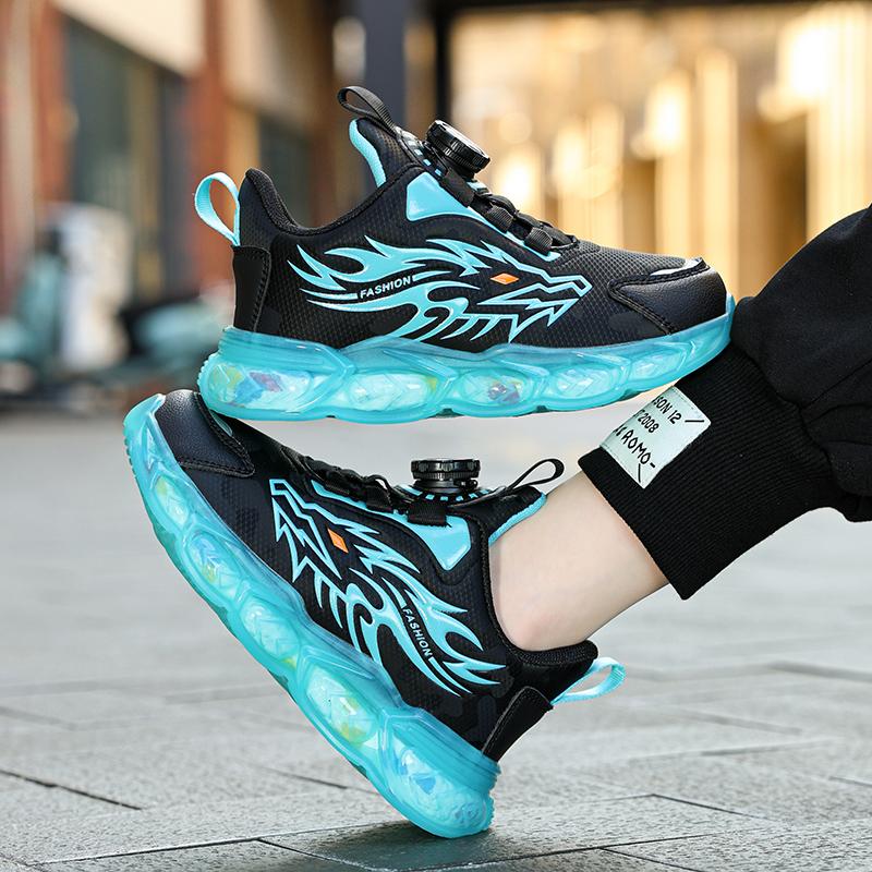 Kids PU Sport Sneakers Three Color Casual Walking Shoes Sizes 28-39 for School Play Training Travel and Everyday Active Wear