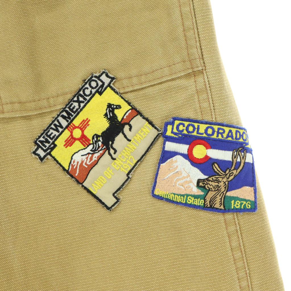 DILLO Made In the USA, Duck Canvas Fabric Animal Pattern Patch Cotton Pants Men's Used