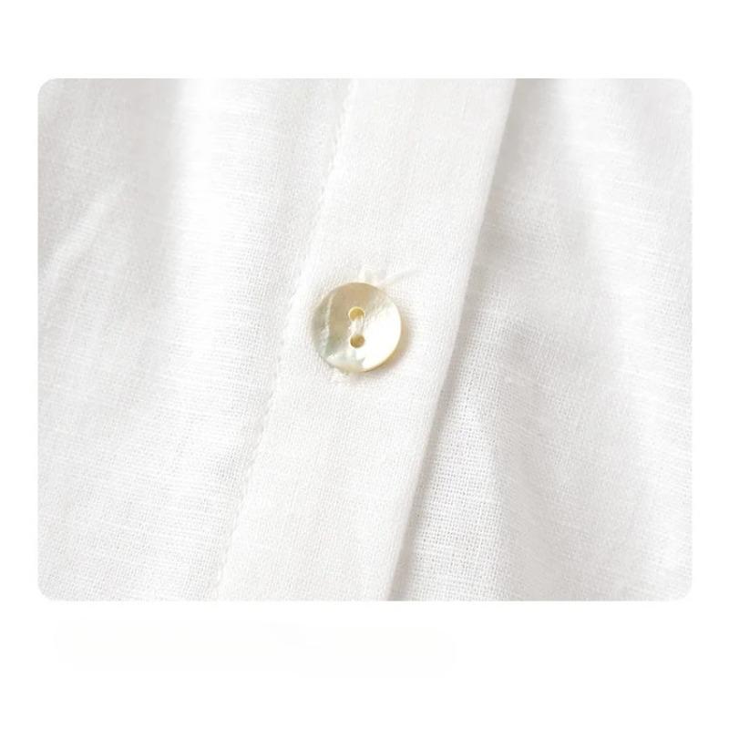 Boy's Buttons White Shirt Autumn Children Casual Lapel Collar Long-Sleeved Shirts Cardigan Girls Blouse