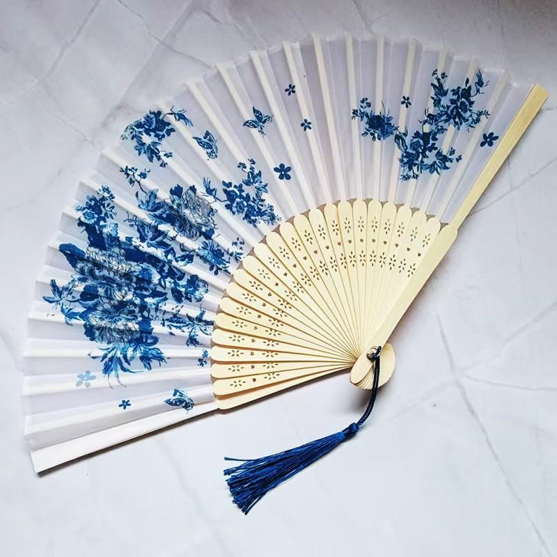 Folding Hand Fan With Tassel Chinese Style Hand Fan For Women Japanese Handheld Fan For Dancing Wedding Decoration Party Favor