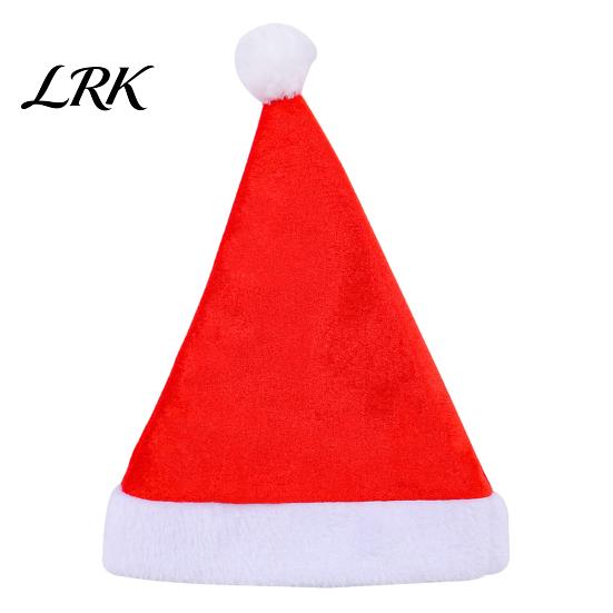 Family Holiday Gathering Accessories Gold Velvet Santa Hat for Adults Kids, Classic Christmas Red with Fluffy Soft Skin Friendly Headgear Trim,