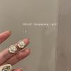 Temperament Pearl Stud Earrings New Versatile Design Simple Flower Earrings Niche Earrings