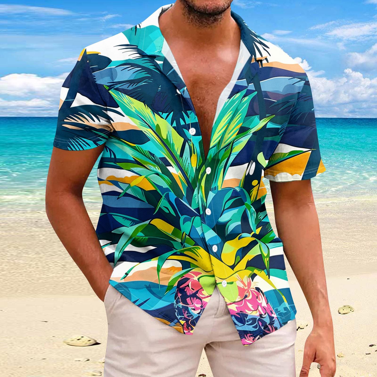 

Рубашка для мужчин, повседневная мода, летняя футболка с коротким рукавом и пуговицами, топ с принтом L