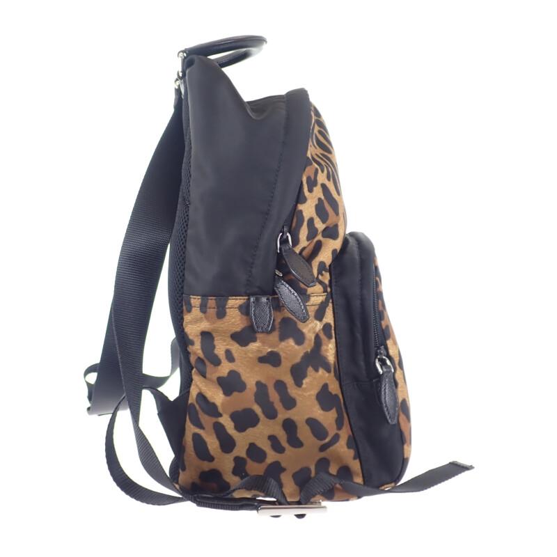 PRADA  1BZ001 Backpack · Daypack Brown/black Nylon Women