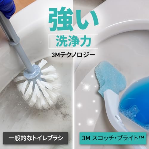 3M Toilet Cleaning Toilet Brush Disinfecting/Stain Resistant EX Disposable Sponge with Detergent 18 Replacements Scotch Brite T-557-18RF EX Deep Clean