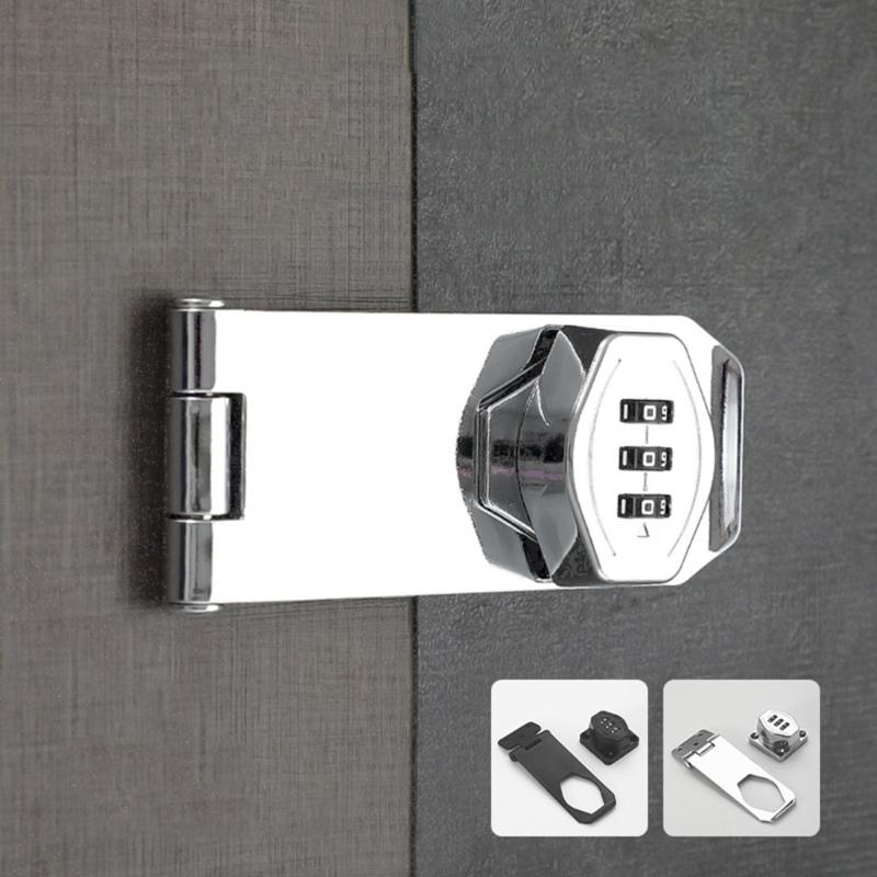 AntiTheft Password Drawer Lock 3Digit Combination Lock Cabinet Hasp Lock with Code Lockers Keyless Lock Durable