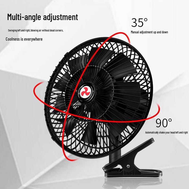 11-Inch High Power 12V/24V Car Fan for Large Trucks - Strong Airflow Electric Cooling Fan