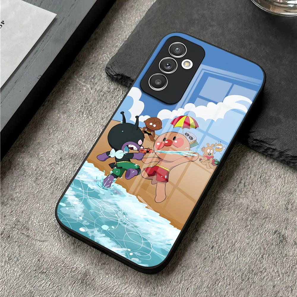 Phone Case For S25 Ultra Samsung S26 S23 S24 Plus S22 S20 S21 Fe A54 A34 A53 A16 Glass Cover Cartoon Cute Anpanman