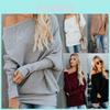 Stilvoller Damen-Strickpullover-Bluse mit einem Schulterträger, langen Ärmeln und weichem Material