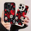 JT81 Black Floral Panel for iPhone 17 16 15 Pro Max Samsung S26 S25 S24 Ultra A17 A16 A07 A56 Xiaomi 15T Redmi Note14 Pro Soft 15c TPU Case