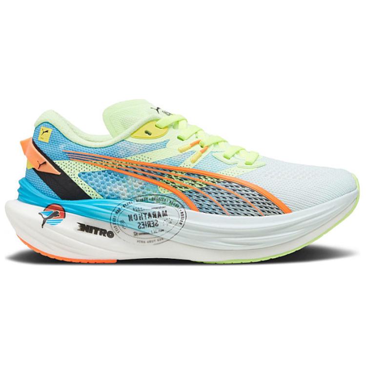Puma Deviate Nitro 3 Marathon Series Damen-Sneaker Blau Nitro-Blau Fizzy-Apple 310196-01