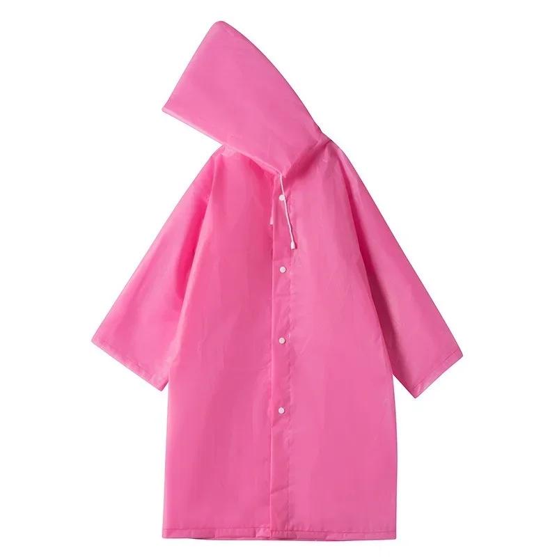 Boys and Girls Childrens Waterproof Raincoat Non-disposable Convenient EVA Transparent Outdoor Raincoat with Hood for Children