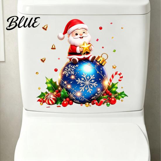 Holiday Gift for Friends Santa Claus Christmas Stickers PVC Waterproof Window Decals Wall Stickers Home Glass And Storefront Decoration,Festive